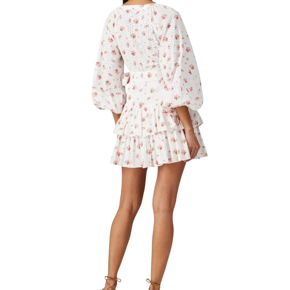 Maia Bergman Floral Ines Pink Floral Lace Wrap Dress Women’s size small - Picture 8 of 9